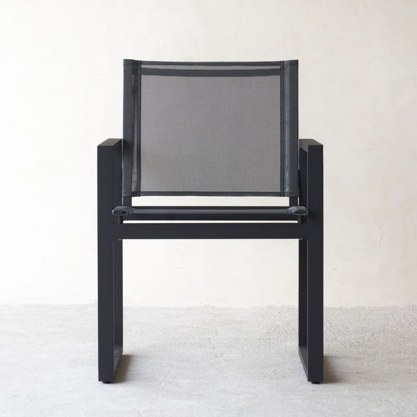 Harbour Outdoor Piano Dining Chair With Arms in Asteroid Dark Grey from Originals Furniture Singapore