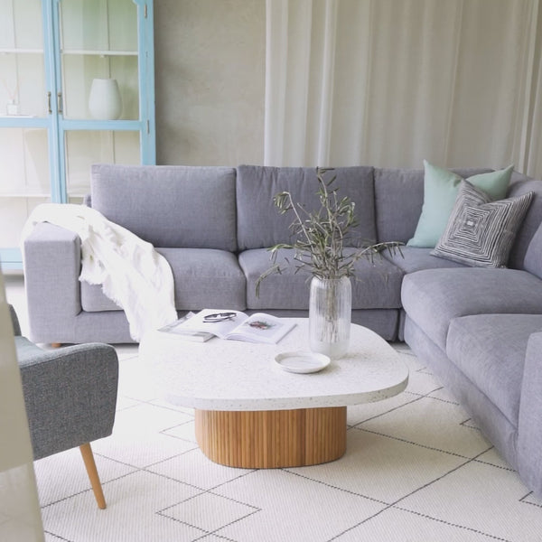 Hansen Corner Fabric Sofa | Weathered Grey (279cm)