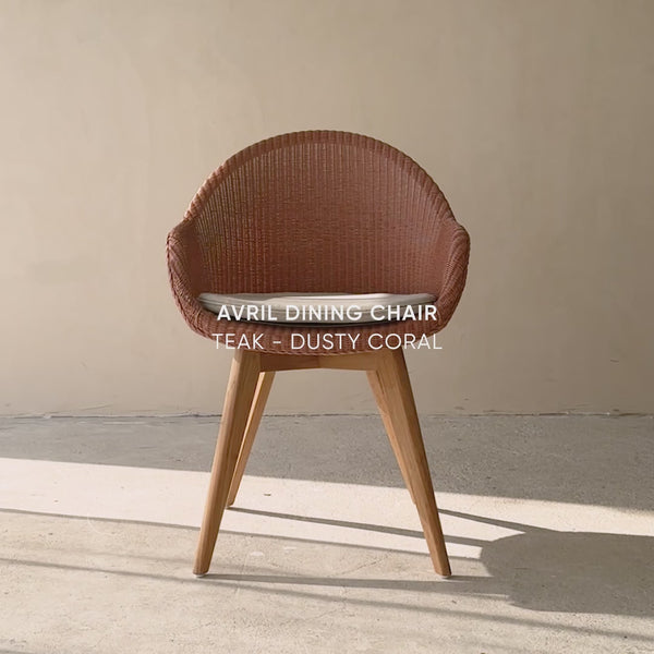 Vincent Sheppard Teak Avril Dining Chair in Dusty Coral Pink from Originals Furniture SIngapore