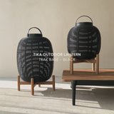 Tika Outdoor Lantern | Teak Base - Black (59cm)