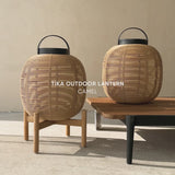 Tika Outdoor Lantern | Teak Base - Camel (59cm)