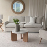 Bondi Fabric Sofa | 3 Seater - Wheat (235cm)