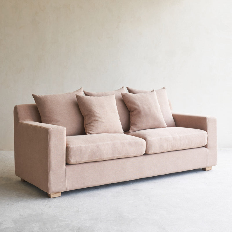 Pink Beccy Fabric Sofa - 3 Seater