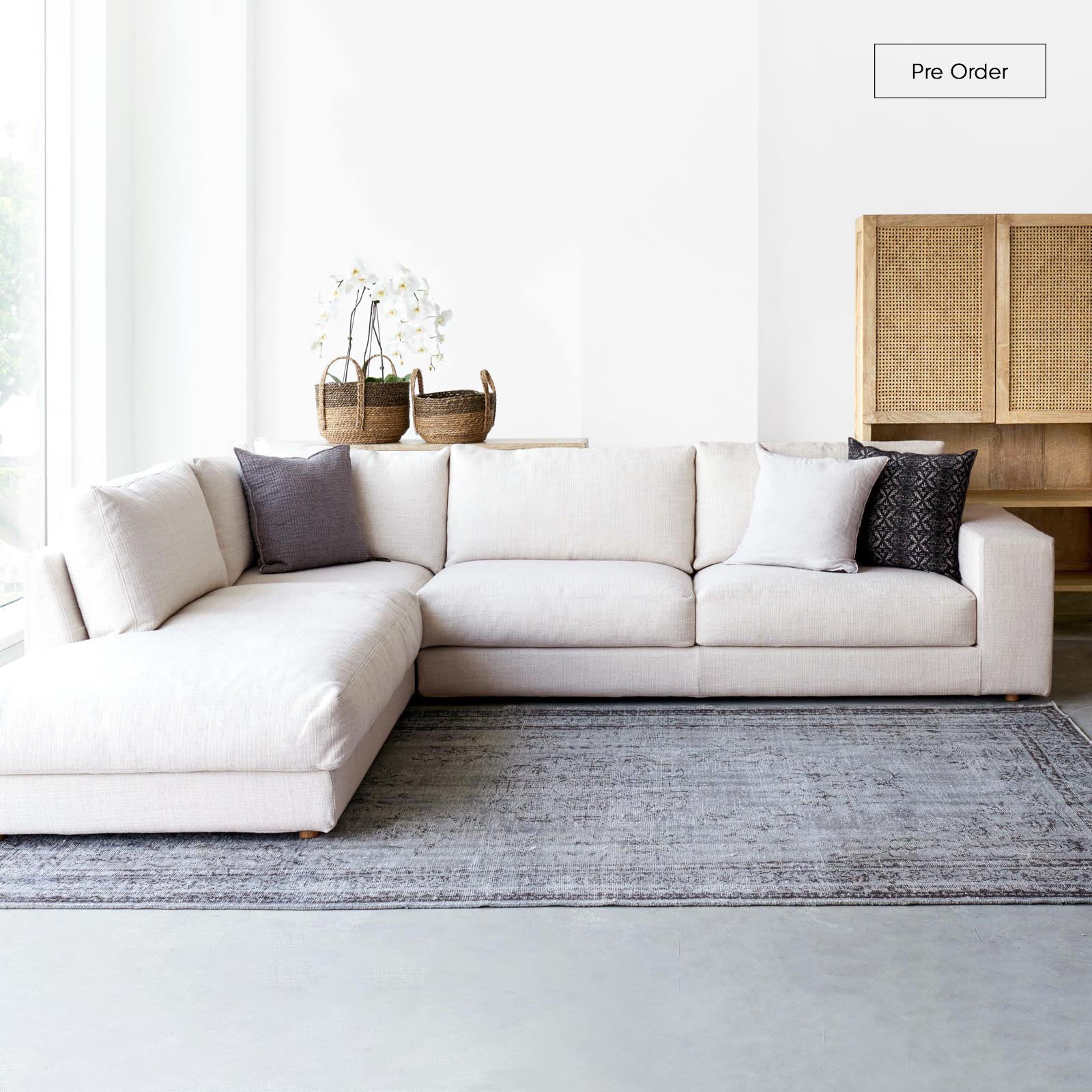 Hansen L Shape Sofa | Bespoke Fabric/Leather (299cm) – Originals