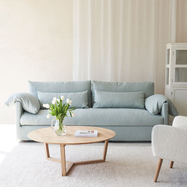 Island Fabric Sofa | 3 Seater - Celadon (222cm)