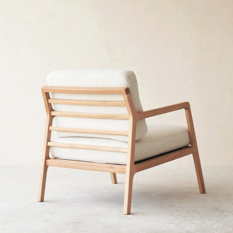 Nysse Fabric Armchair | Oak Frame - Gesso (76cm)