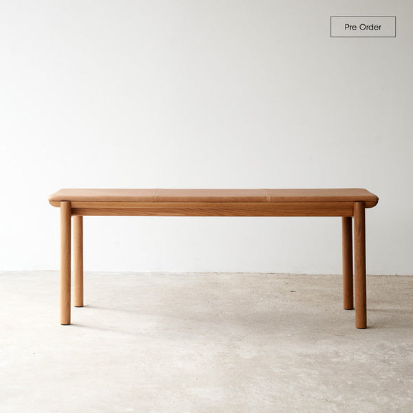 Folk Bench | Oak Frame - Bespoke Leather