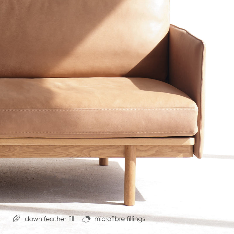Pensive 2, 2.5 & 3.5 Seater Leather Sofa | Canyon