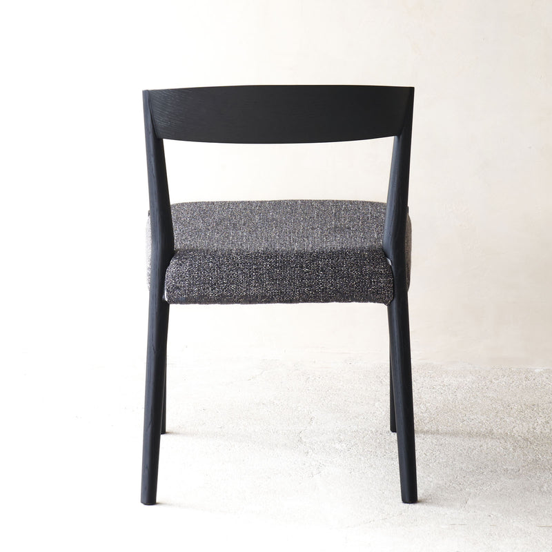 Ronda Fabric Dining Chair | Black Frame - Cinder