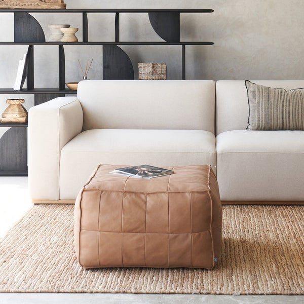 Tanbo Leather Ottoman (68cm)
