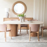 Tathra Dining Table | Travertine with Oak Base (220cm)