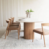 Tathra Dining Table | Travertine with Oak Base (220cm)