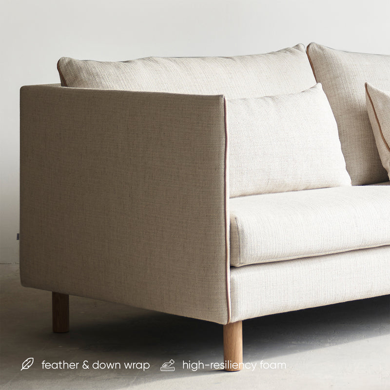 Weekend Fabric Sofa | 3 Seater - Sand (190cm)