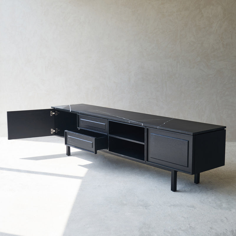 Yorke Oak TV Console | Black Stained Oak
