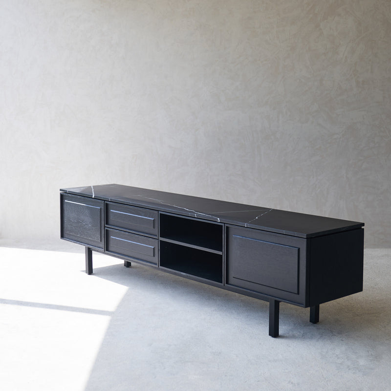 Yorke Oak TV Console | Black Stained Oak