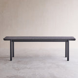 Folk Bench | Black Frame - Cinder (160cm)