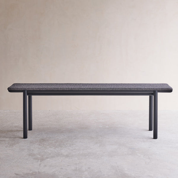 Folk Bench | Black Frame - Cinder (160cm)