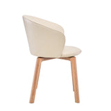 Custom Leather Glide Oak Dining Chair