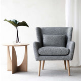 Nelly Armchair with Oak Geometric Side Table