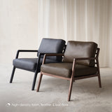 Nysse Leather Armchair | Walnut Frame - Hunter
