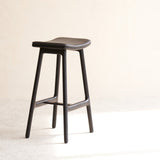 Odd Leather Counter Stool | Black Frame - Coal