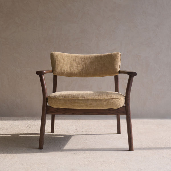 Poise Fabric Armchair | Espresso Oak Frame - Toffee