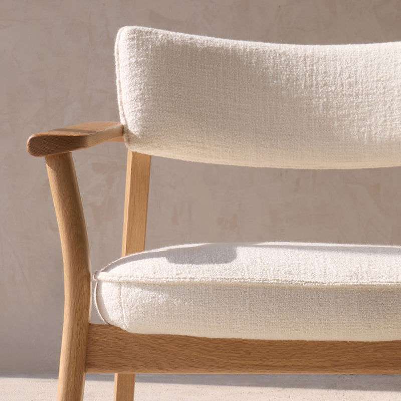 Poise Fabric Armchair | Oak Frame - Panna Cotta