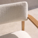 Poise Fabric Armchair | Oak Frame - Panna Cotta