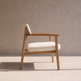 Poise Fabric Armchair | Oak Frame - Panna Cotta