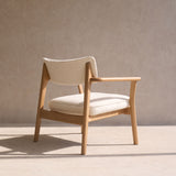 Poise Fabric Armchair | Oak Frame - Panna Cotta