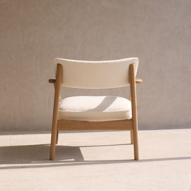 Poise Fabric Armchair | Oak Frame - Panna Cotta