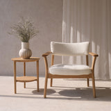 Poise Fabric Armchair | Oak Frame - Panna Cotta