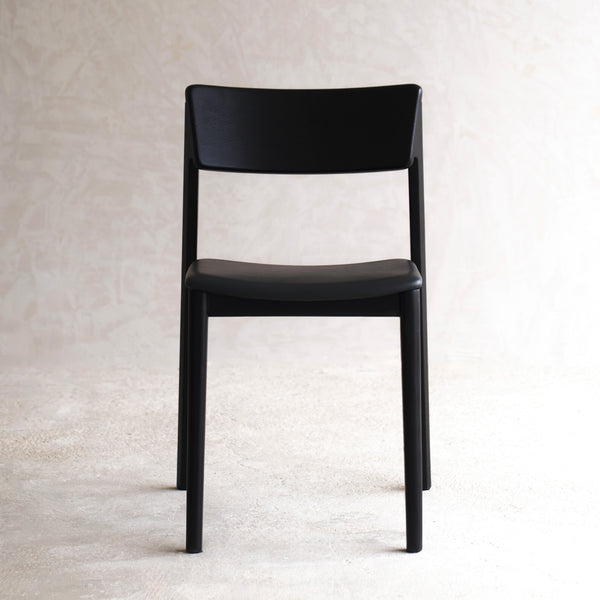 Poise Leather Dining Chair | Black Oak - Charcoal