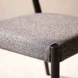 Ronda Fabric Dining Chair | Black Frame - Cinder