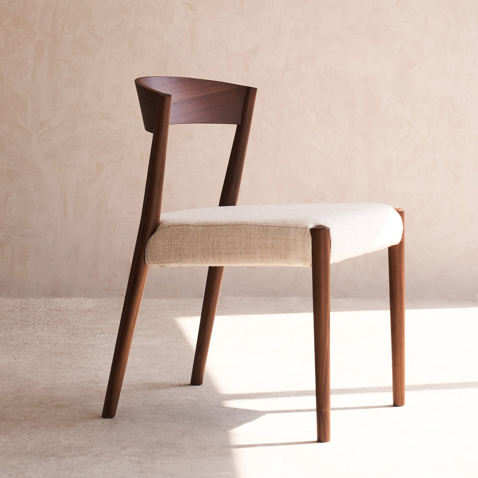Ronda Fabric Dining Chair | Walnut Frame - Sand – Originals Furniture
