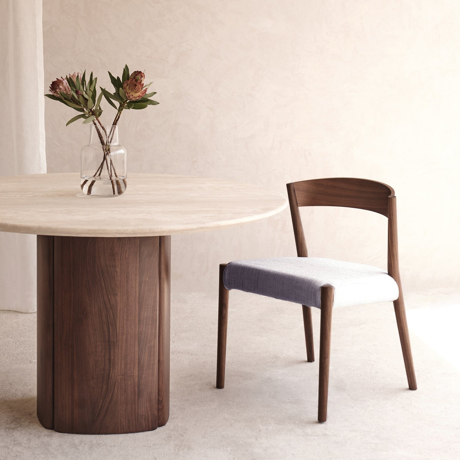 Ronda Dining Chair | Walnut Frame - Bespoke Fabric – Originals Furniture