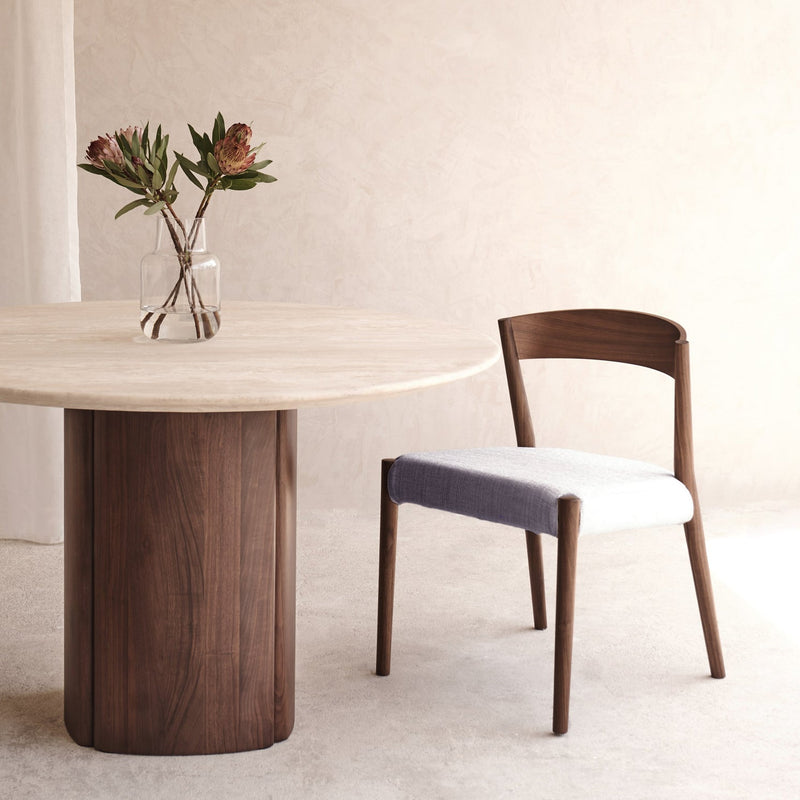Ronda Dining Chair | Walnut Frame - Bespoke Fabric