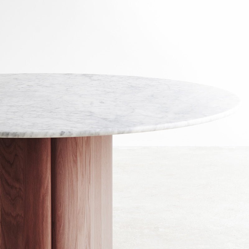 Sketch Tathra Round Dining Table - Walnut Base with Marble Top