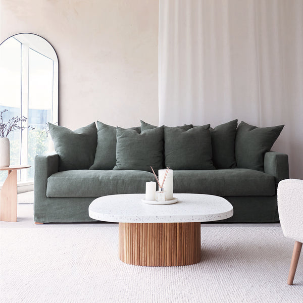 Sketch Forest Green Kale Sloopy 3 Seater Fabric Sofa from Originals Furniture Singapore