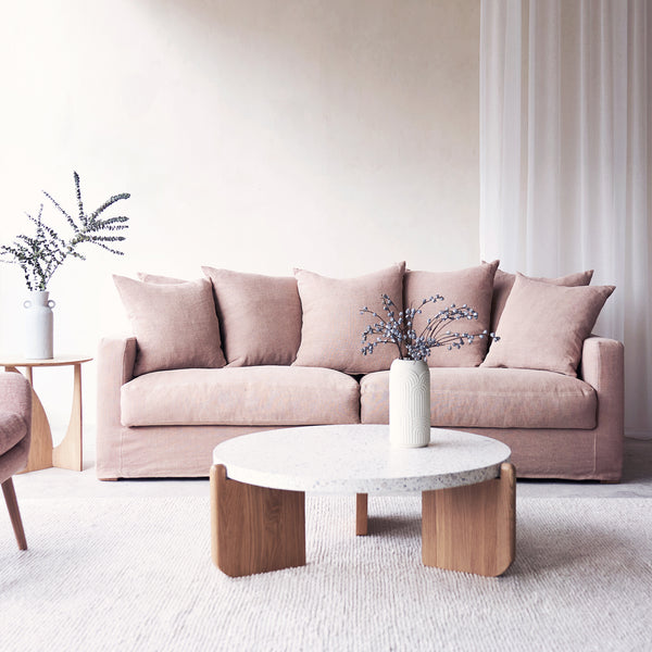 Sketch Pink Momo Sloopy 3 Seater Fabric Sofa from Originals Furniture Singapore