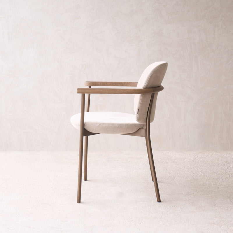 Solace Fabric Dining Chair | Latte Oak - Dunes