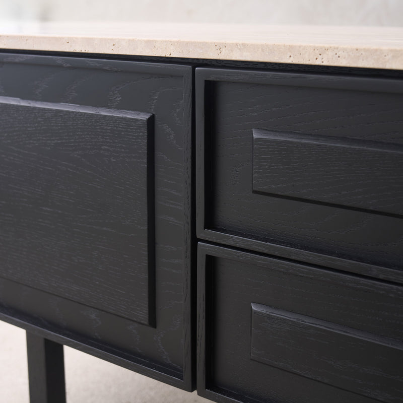 Yorke Oak TV Console | Black Stained Oak