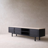Yorke Oak TV Console | Black Stained Oak