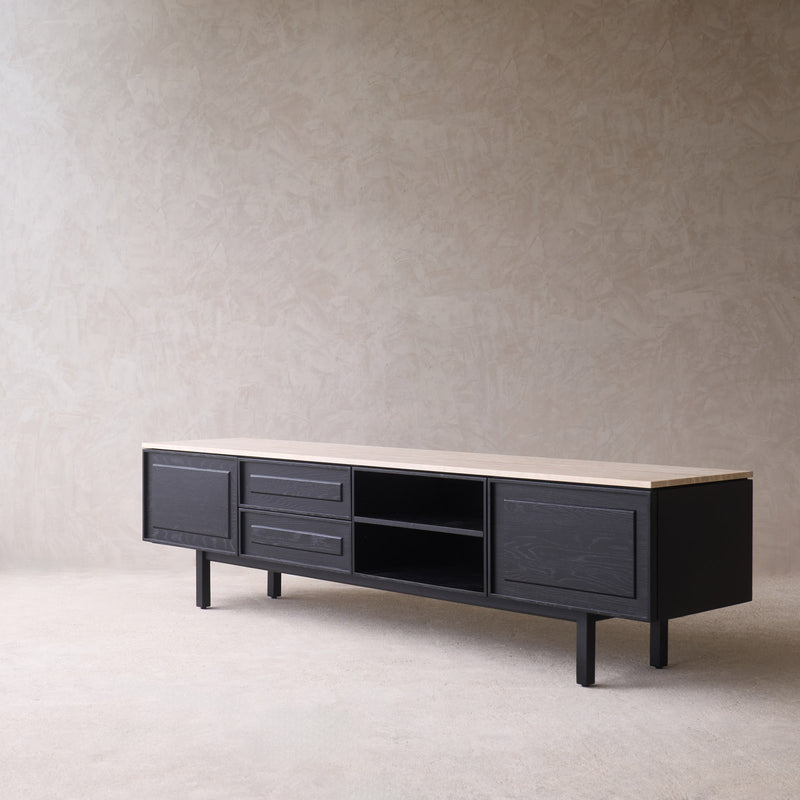 Yorke Oak TV Console | Black Stained Oak