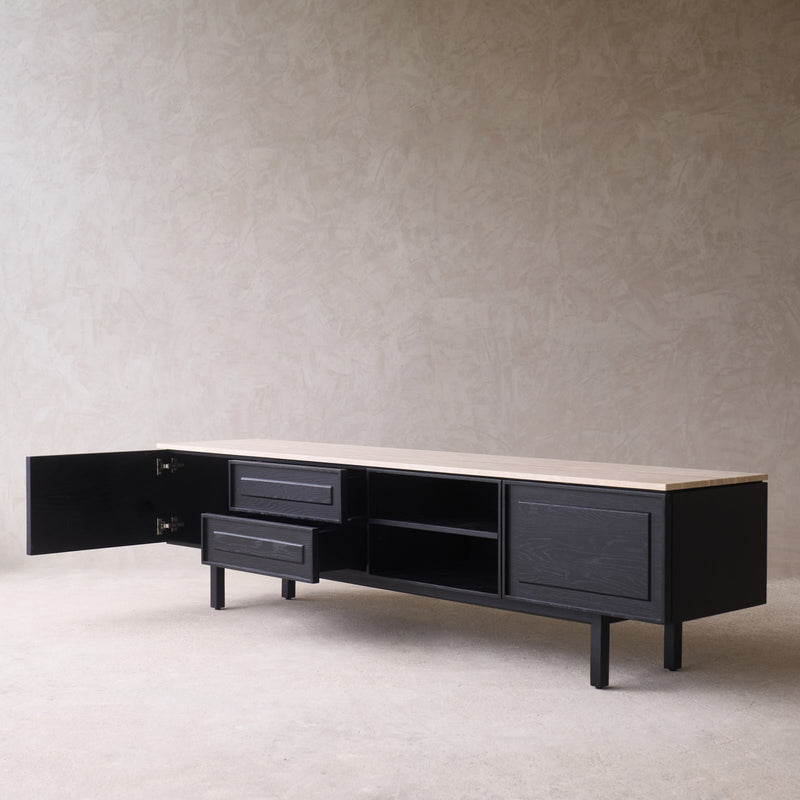 Yorke Oak TV Console | Black Stained Oak
