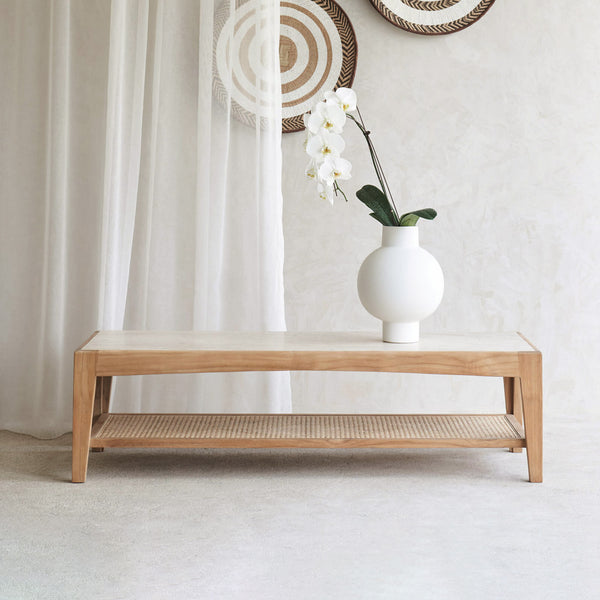 Catalina Coffee Table | Travertine (145cm)