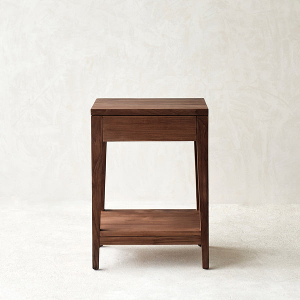 Catalina Bedside Table | Dark Stained Teak (63cm)