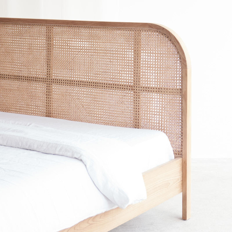 Teak Luna Bed Frame Rattan | Natural