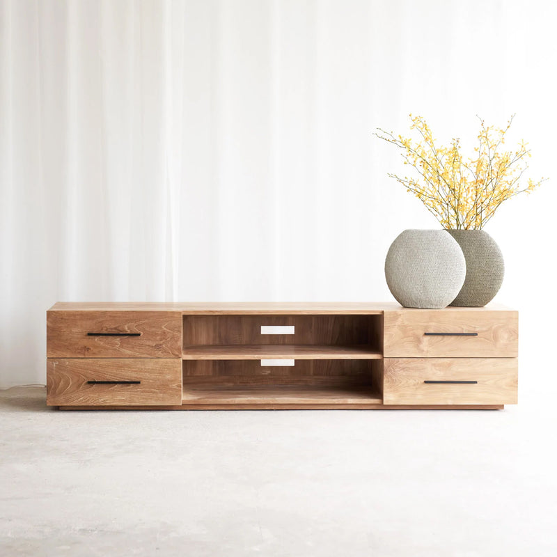 Solid teak best sale tv stand
