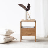 Natural Teak Tegan Bedside Table (55cm). Only available at Originals Furniture Singapore.